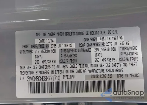 2025 Mazda Cx-30 2.5 S Preferred Package z USA, uszkodzony, nr VIN 3MVDMBCM6SM771710